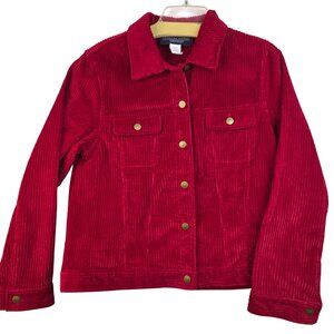 Catherine Stewart Corduroy Trucker Barn Jacket Large Christmas Deadstock New